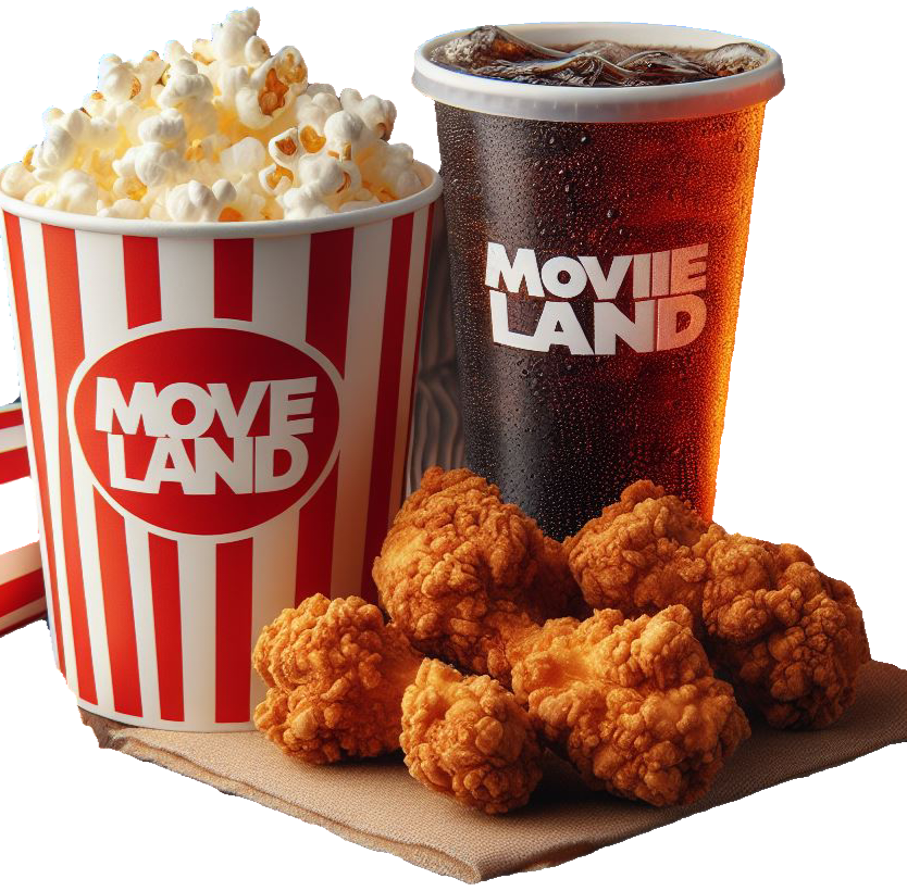Popcorn, chicken, and coca cola